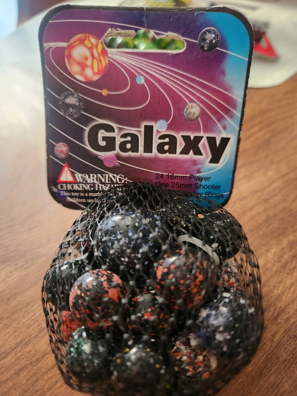 Galaxy Black Marbles with Orange, Blue & Green Speckles - Mixed Pack